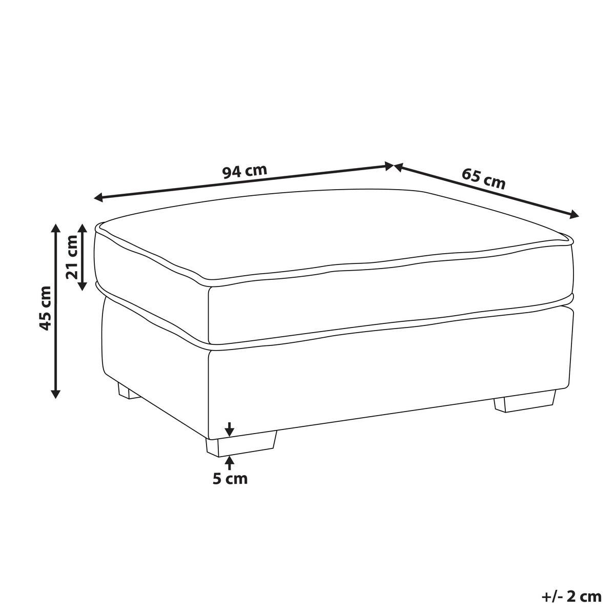OTTOMANE Hellbeige Kolding - Beige/Schwarz, Textil (94/45/65cm) - Beliani