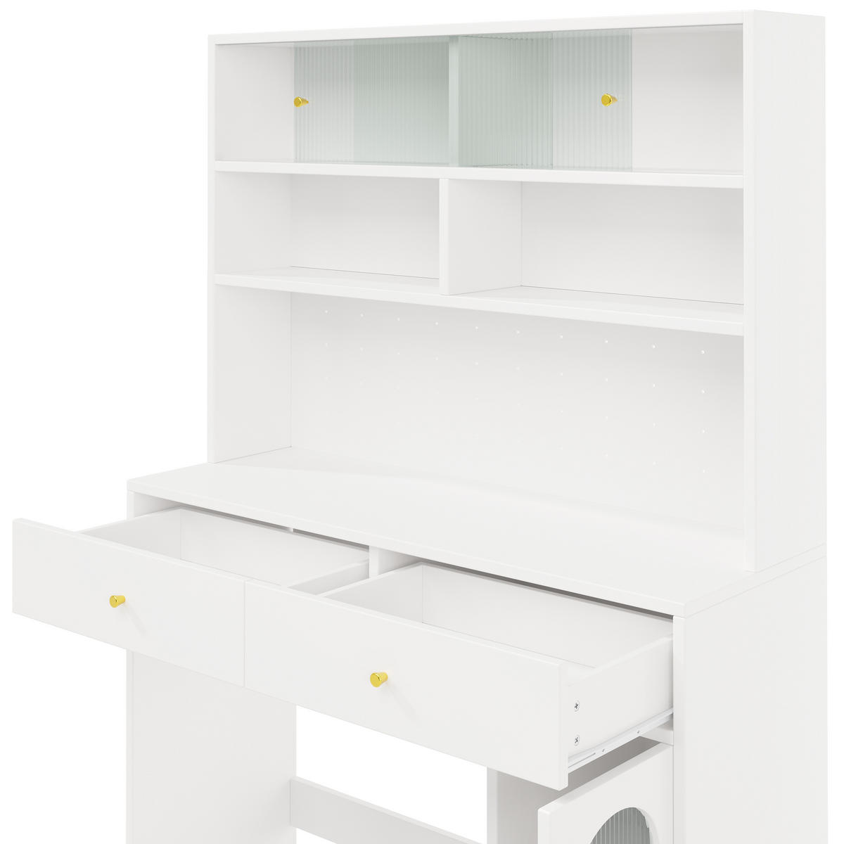 KÜCHENSCHRANK Weiß Arbeitsfläche Barfunktion 2 Schubladen Stauraum - Weiß, Holzwerkstoff (45/180/120cm) - FLIEKS
