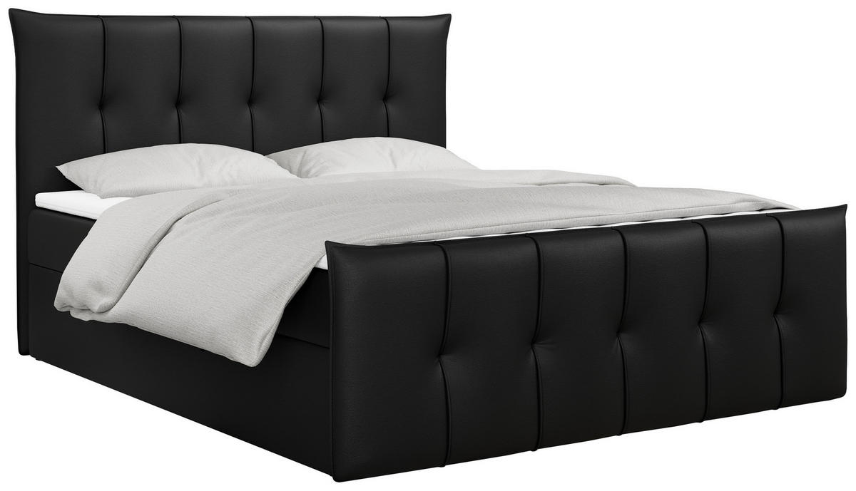 BOXBETT PREMIUM 11 180/200 Schwarz Kunstleder - H4 - Schwarz, Holz/Textil (180/200cm) - MKS