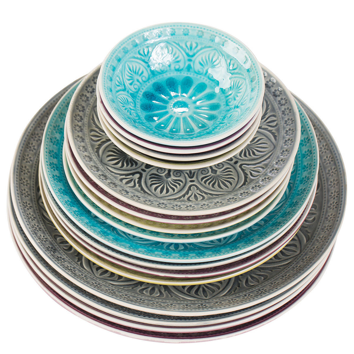 DIPSCHALEN 6er-Set Sumatra 200 ml - Türkis, Keramik (14/14/4cm) - BUTLERS