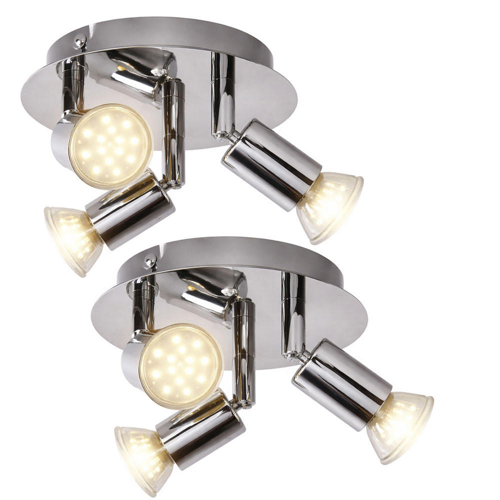 LED DECKENLEUCHTE Chrom Bewegliche Spots - Silberfarben, Metall (16/16/7.4cm)