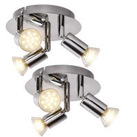 LED DECKENLEUCHTE Chrom Bewegliche Spots - Silberfarben, Metall (16/16/7.4cm)