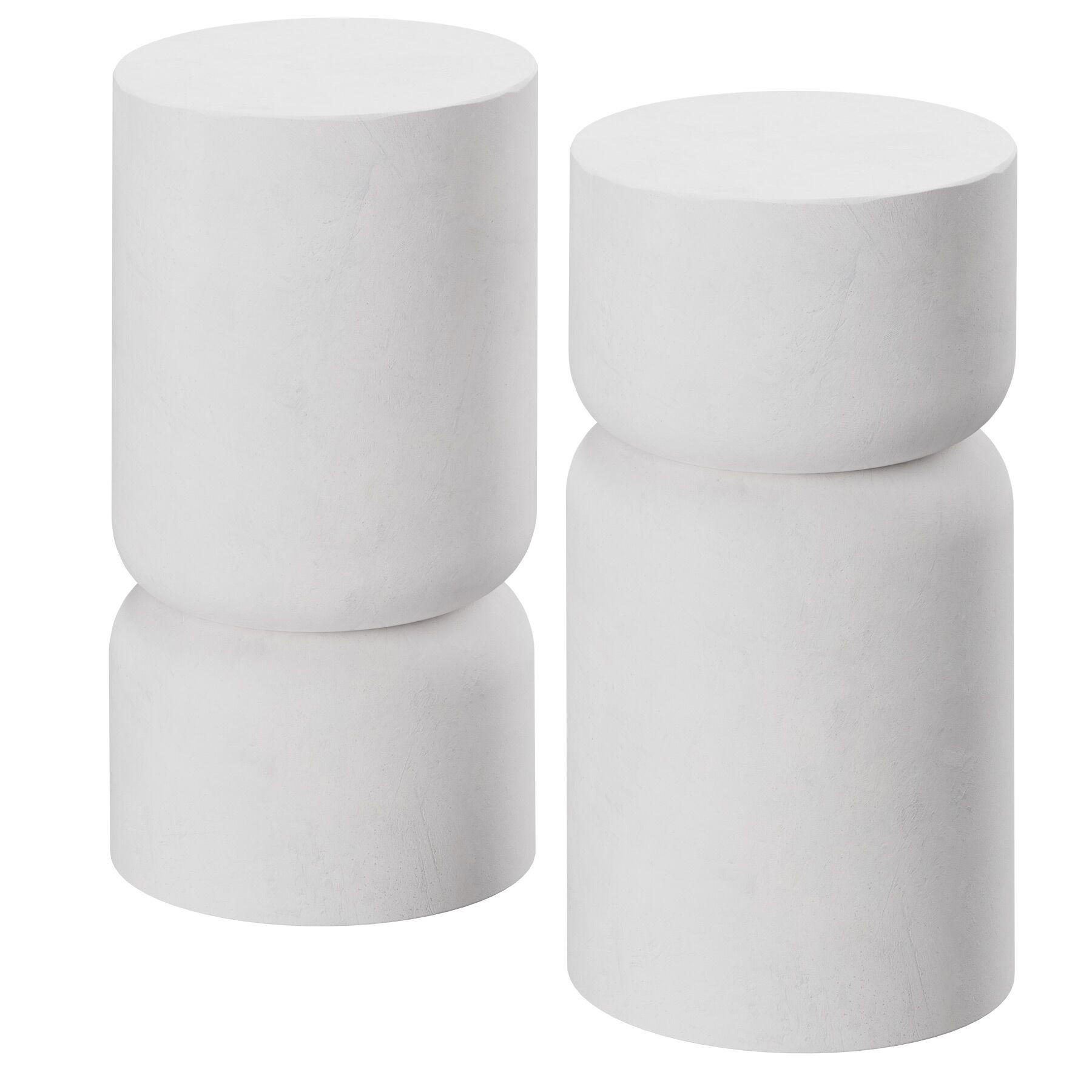 BEISTELLTISCH 2er Set Amine, 28 x 54,5 cm ,weiß - Weiß, Keramik (28/28/54.5cm) - tectake