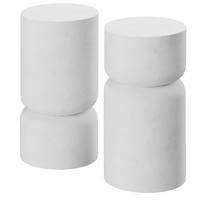 BEISTELLTISCH 2er Set Amine, 28 x 54,5 cm ,weiß - Weiß, Keramik (28/28/54.5cm) - tectake