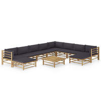 GARTENSET Resor 11-teilig - Grau, Naturmaterialien - Nettlife