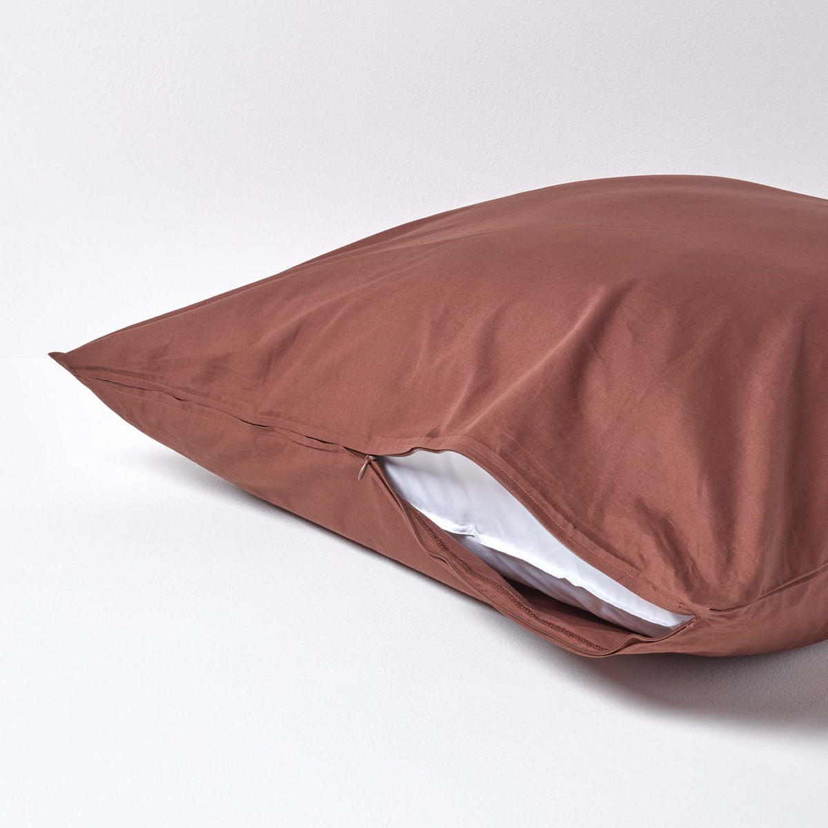 KISSENBEZUG Perkal, Ägyptische Baumwolle, Fadendichte 200 - Braun, Textil (80/80cm) - Homescapes