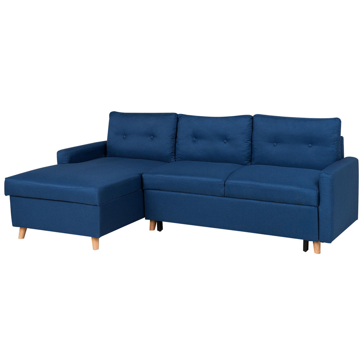 ECKSOFA Polsterbezug Marineblau linksseitig Flakk - Hellblau, Textil (232/147cm) - Beliani