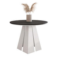 AUSZIEHTISCH FORTE 100/76 cm, Weiß / Schwarz - Schwarz/Weiß, Holzwerkstoff/Metall (100/100/76cm) - Idohome