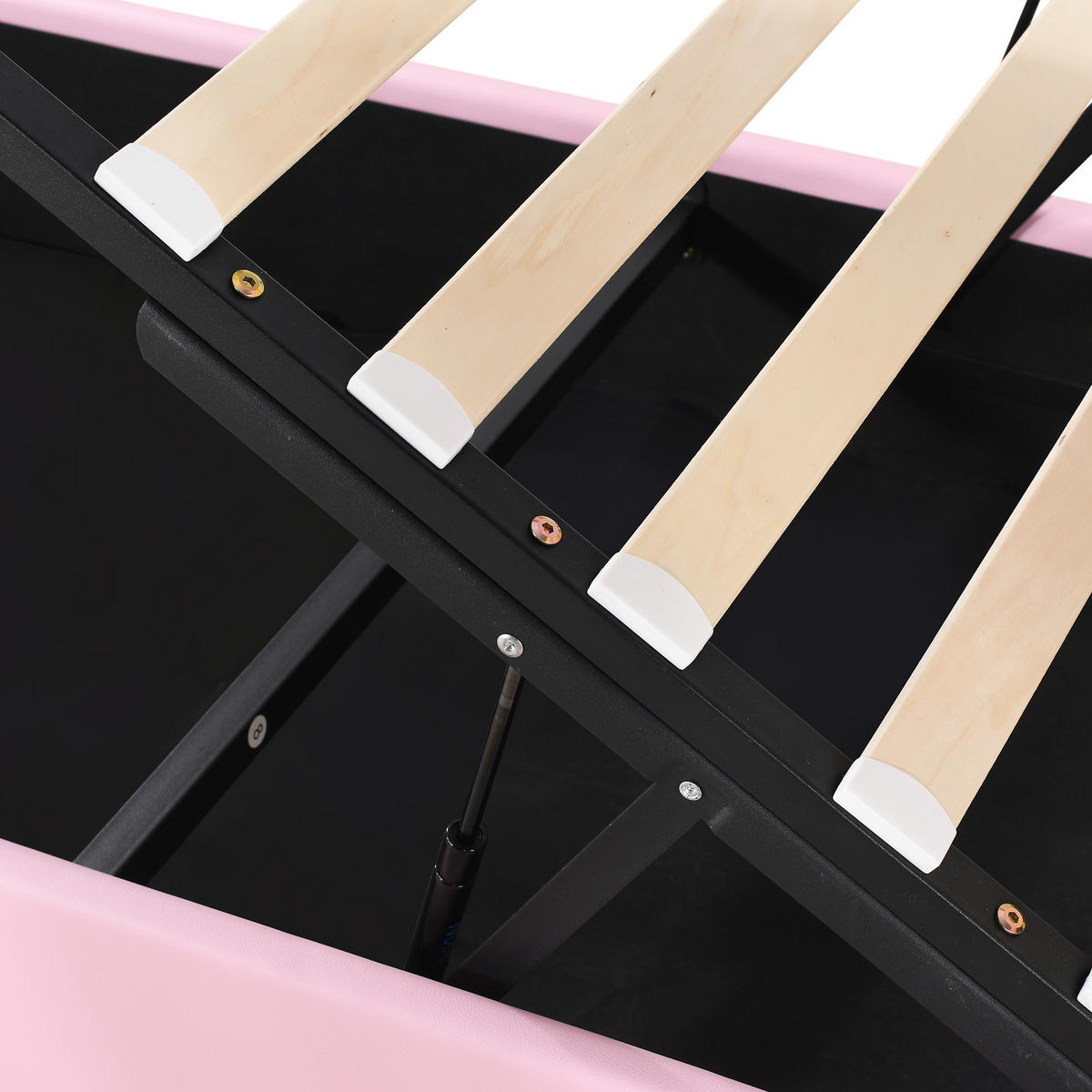 POLSTERBETT aus PU 90x200 cm in Rosa mit höhenverstellbarem Kopfteil - Rosa, Leder (90/200cm) - Modfu