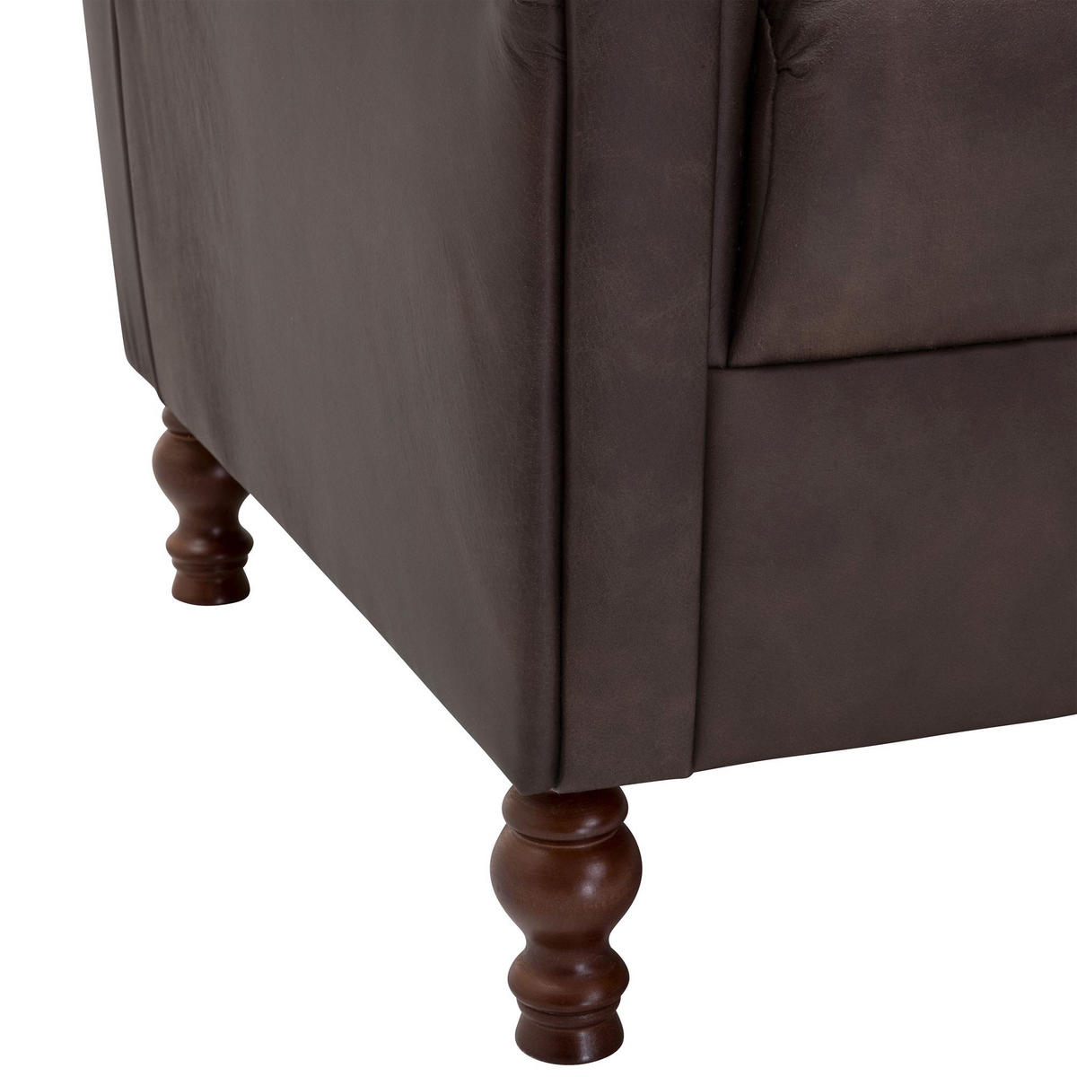 OHRENBACKENSESSEL Katreen Echtleder (Antikoptik) braun - Braun, Leder (90/101/91cm) - 58aufmkessel