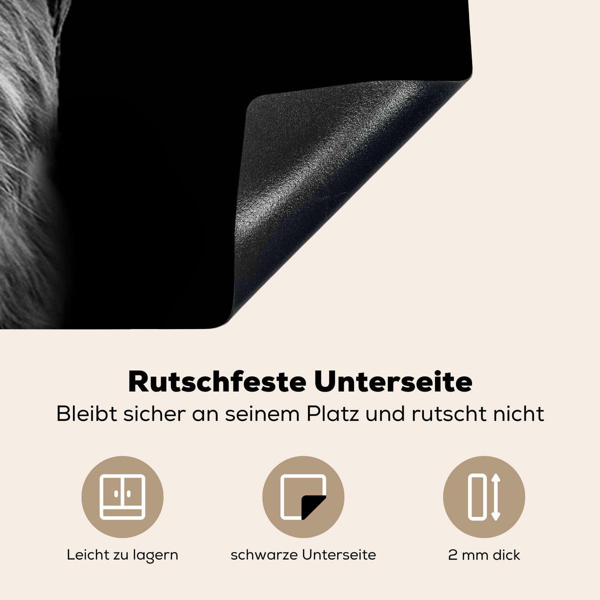 HERDABDECKPLATTE Schottischer Highlander - Hörner - Schwarz - Weiß - Kuh - Wild - Tiere Induktionsschutz 91.6x52.7 cm - Schwarz, Kunststoff (91.6/52.7/0.2cm) - MuchoWow