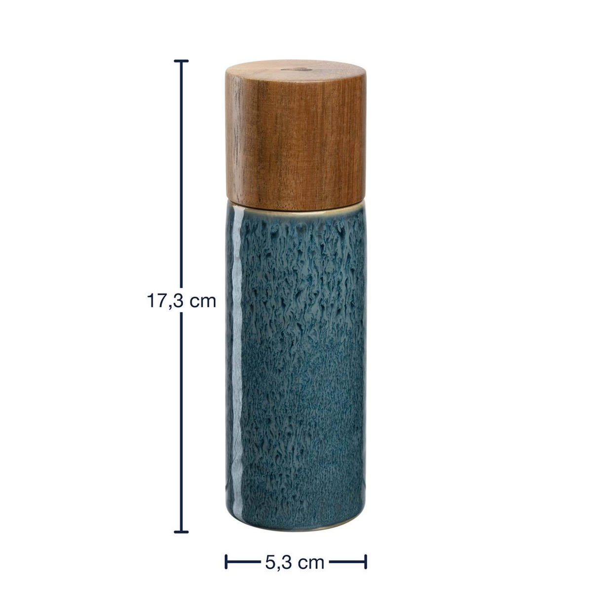 GEWÜRZMÜHLE MATERA blau 17 cm - Blau, Keramik (5.3/17.3/5.3cm) - Leonardo Living