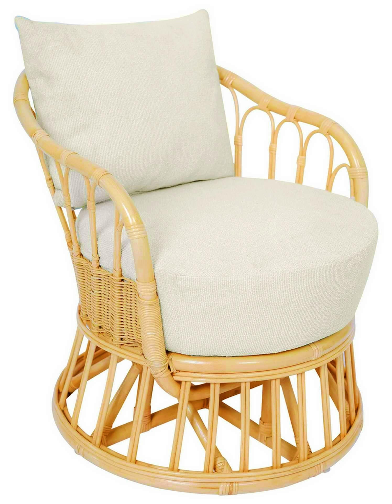 SESSEL Rattan Beige - Braun, Holz (60/63/62cm) - Nordlys