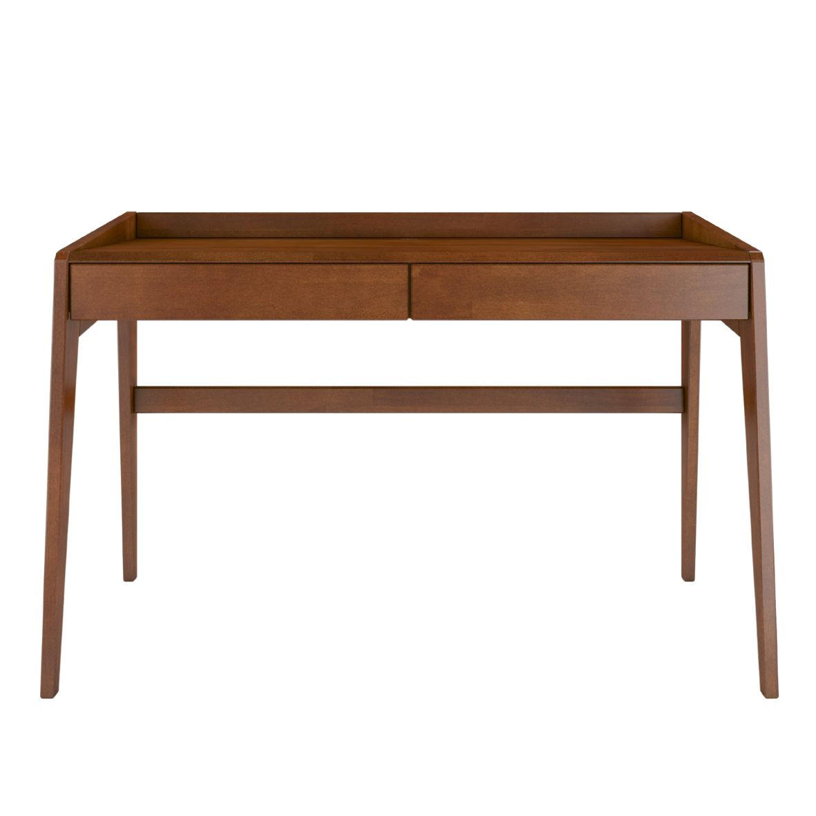 SCHREIBTISCH Lisa, 125/70/81 cm in Nussbaumfarbe, Buchenholz - Walnussfarben, Holz/Buchenholz (70/125/81cm) - Visby