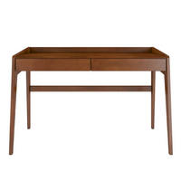 SCHREIBTISCH Lisa, 125/70/81 cm in Nussbaumfarbe, Buchenholz - Walnussfarben, Holz/Buchenholz (70/125/81cm) - Visby