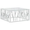 COUCHTISCH 80x80x40 cm Edelstahl und Glas - Transparent/Silberfarben, Metall (80/80/40cm) - furnicato