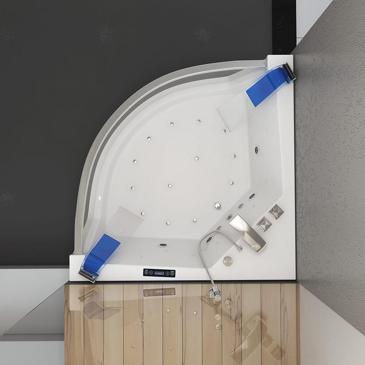 WHIRLPOOL ATLANTIC - Größe: L - Weiß, Keramik (140/64/140cm) - Home Deluxe