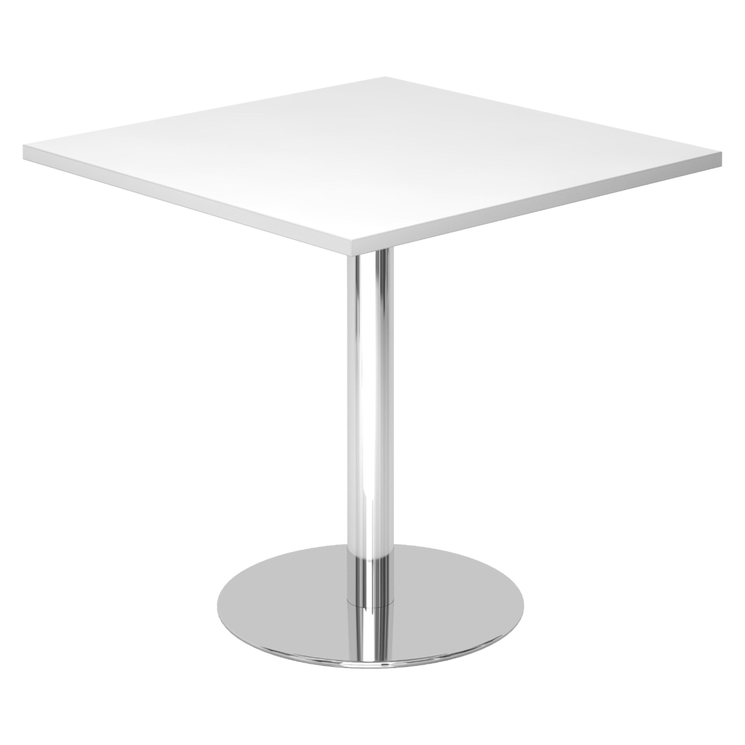 PAUSENTISCH eckig STF 80/80/74,5 cm in Weiß/Chrom - Chromfarben/Weiß, Holzwerkstoff (80/80/74.5cm) - bümö