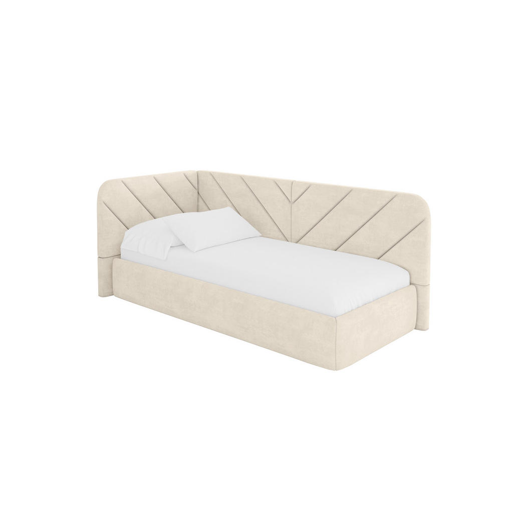 ALTDECOR JEDNOLŮŽKOVÁ POSTEL pro mládež s úložným prostorem, vpravo - FIKY 80x200 béžová