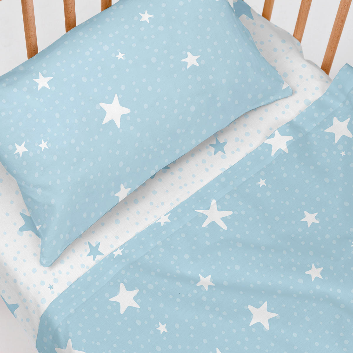 BETTWÄSCHE 2er-Set teiliges little star 120x180 cm (kinderbett) blau - Blau, Textil (120/180cm) - Happy Friday