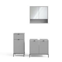 BADMÖBEL-SET Eliza Grau 3 Teile - Grau, Holzwerkstoff (70/63/45cm) - Vicco