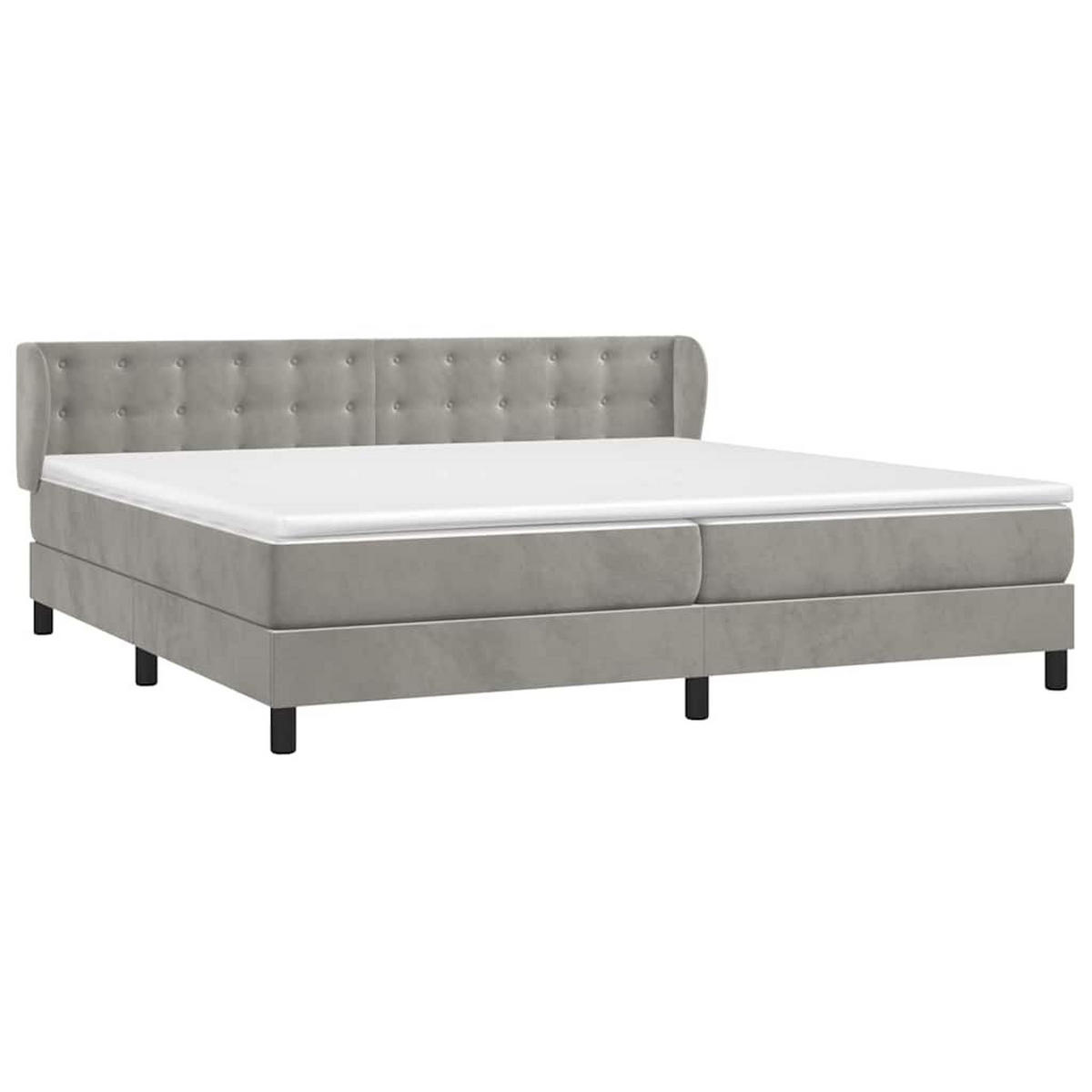 BOXSPRINGBETT 200/200 Cm Grau Samt - Hellgrau, Textil (203/203cm) - vidaXL