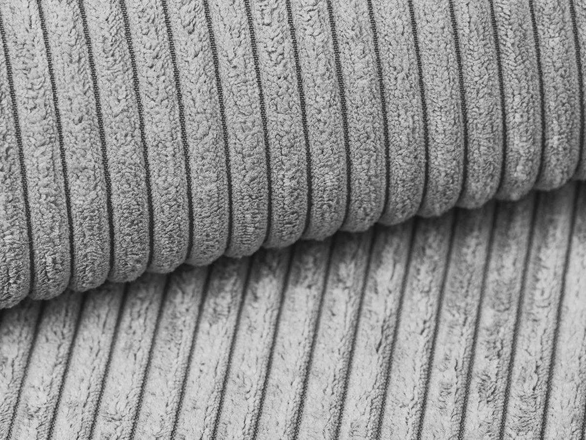 3-SITZER SOFA mit Schlaffunktion Cord Stoff Grau - Hellgrau/Schwarz, Kunststoff/Textil (195/80/100cm) - Makamii