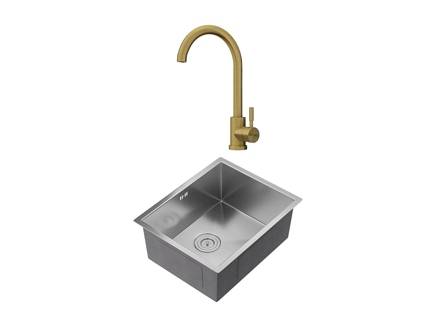 SPÜLE - 55 cm x 45 cm - metall - grau Soela - Grau, Metall (55/22/45cm) - Vente-Unique