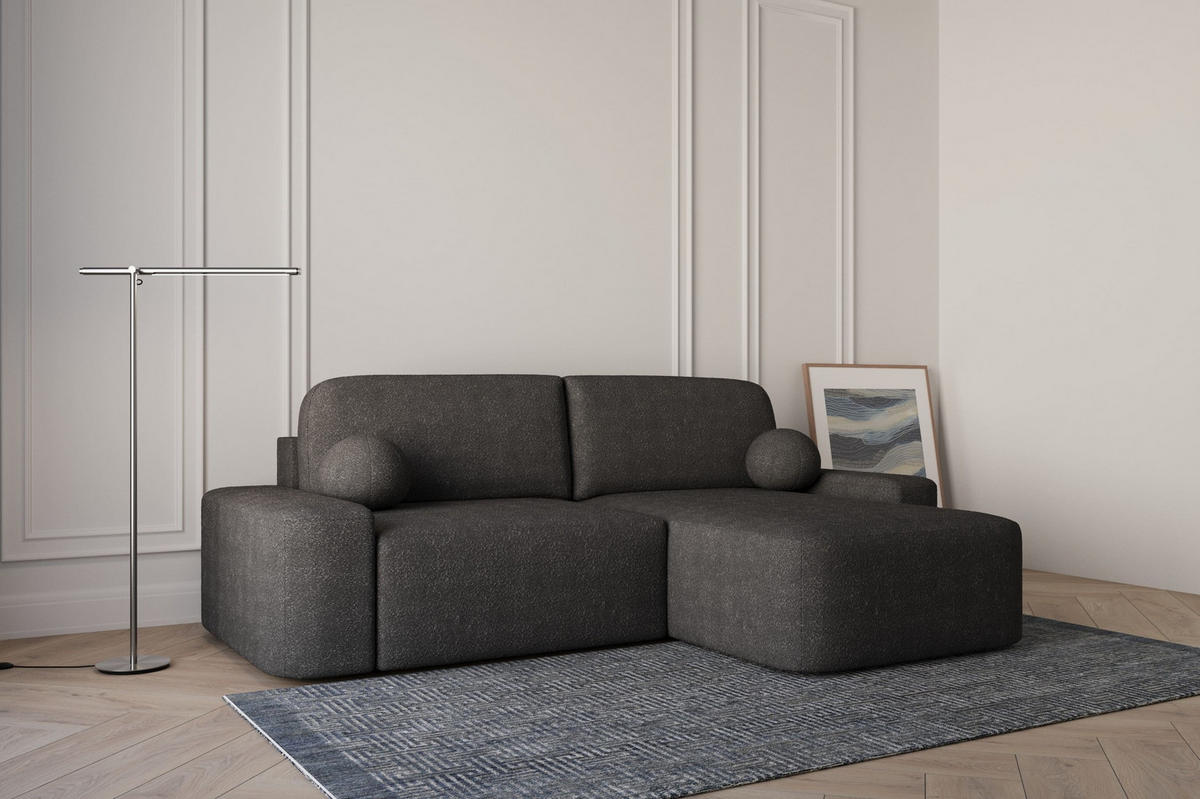 ECKSOFA - Universale Ecksofa Lisbon - Schwarz (Anthology 19) - Schwarz, Holzwerkstoff (270/180cm) - Möblo