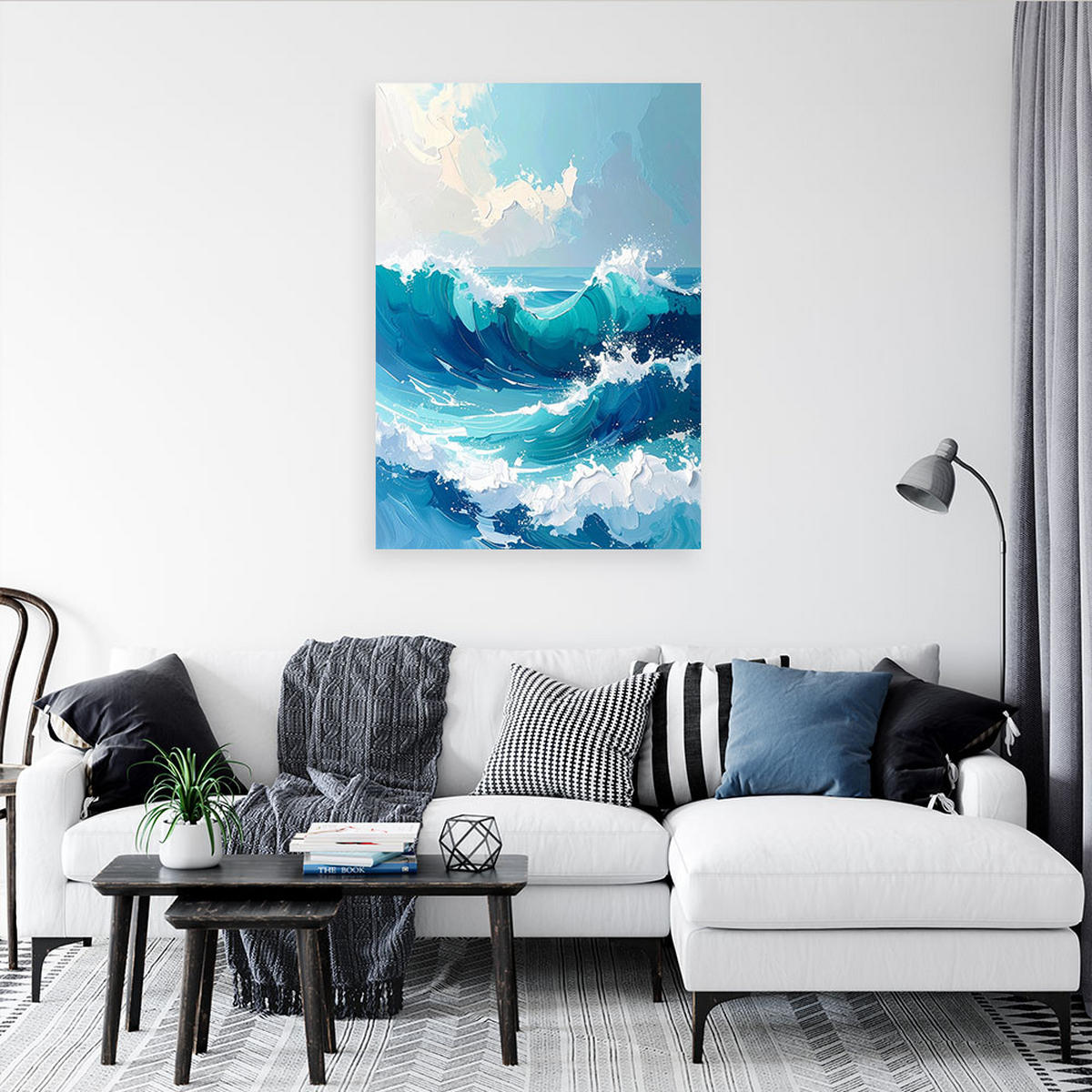 LEINWANDBILD Natur und Botanik 60x90cm - Blau, Textil (60/90cm) - Feeby