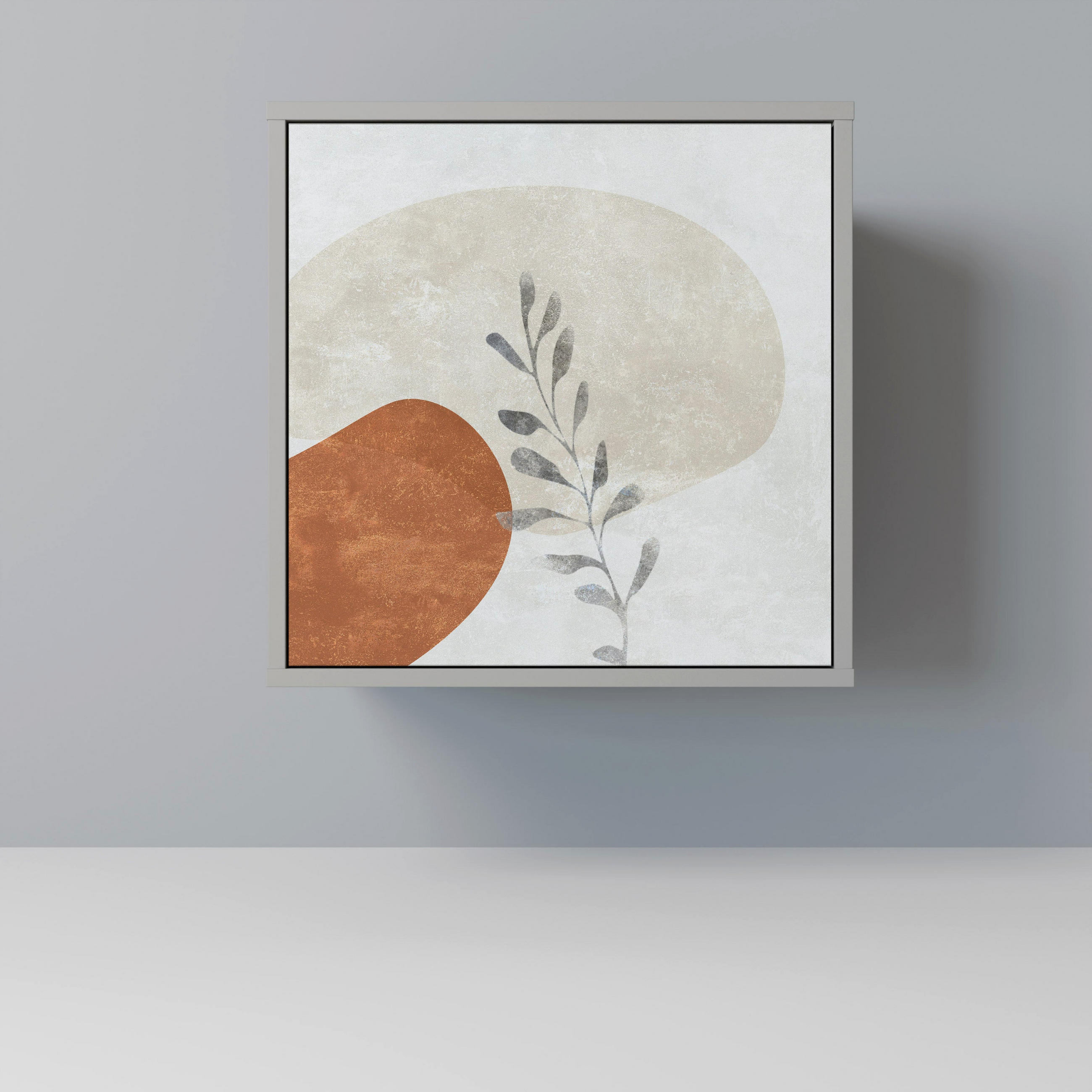 SIDEBOARD TRANQUIL TWIG, Grau, 57,5x42x57,5 cm, Ohne Füße - Multicolor/Grau, Holzwerkstoff (57.5/57.5/42cm) - SpaceRebels