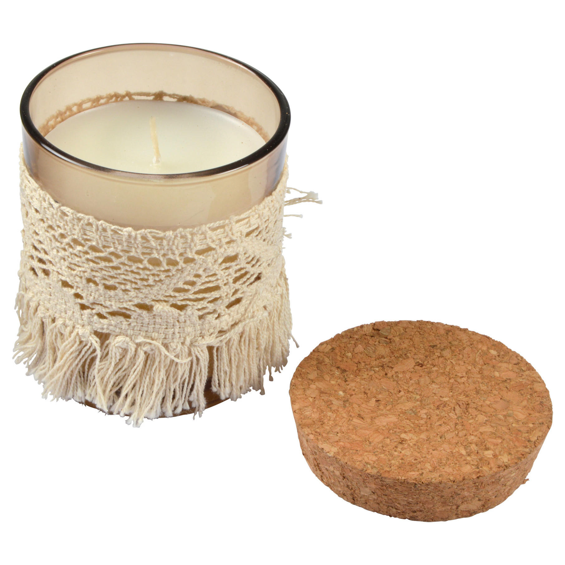 DUFTKERZE mit Korkdeckel 9/9/10 cm - Beige, Paraffin (10cm) - Homea
