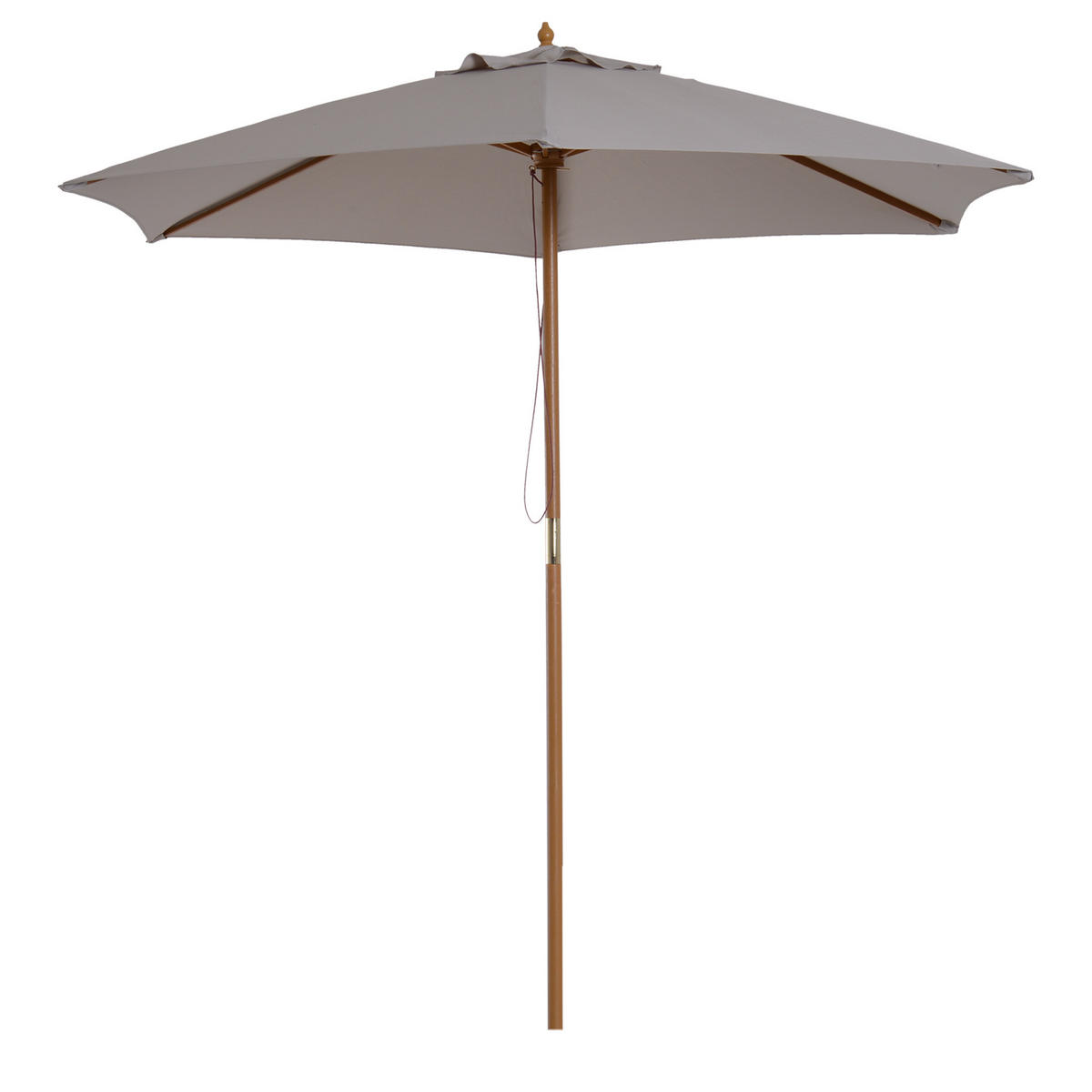 SONNENSCHIRM DE-05585 Seilzugmechanismus, Bambus Grau - Grau, Holz/Textil (250/250cm) - ComfortXL