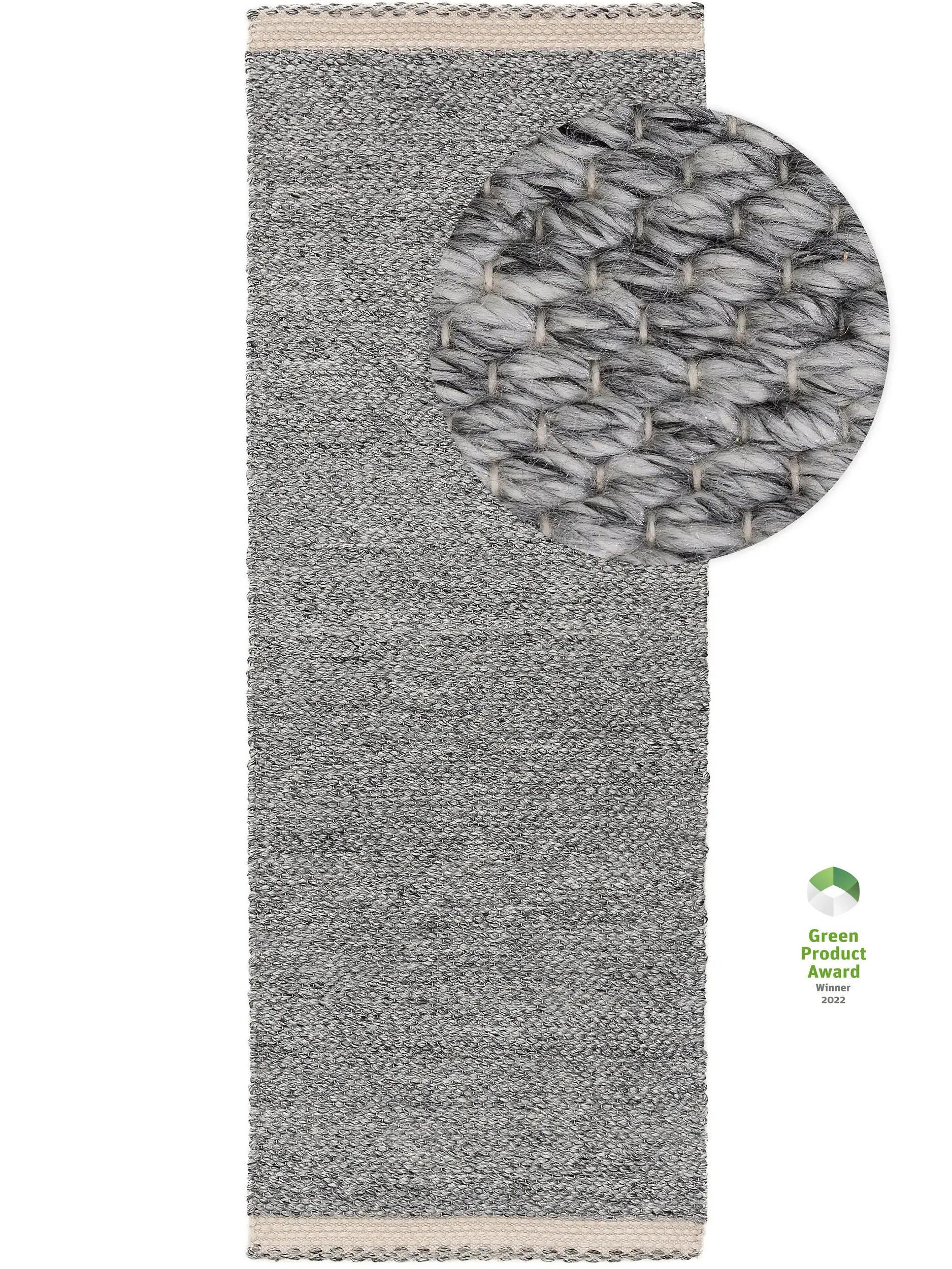 TEPPICH aus recyceltem Material Kiah Grau 70x200 cm - Grau, Textil (70/200cm) - benuta Pure