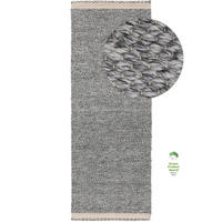 TEPPICH aus recyceltem Material Kiah Grau 70x200 cm - Grau, Textil (70/200cm) - benuta Pure