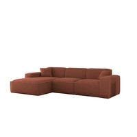 ECKSOFA Celes Premium In Sven - Rotbraun, Holzwerkstoff/Textil (266/165cm) - Fun Möbel