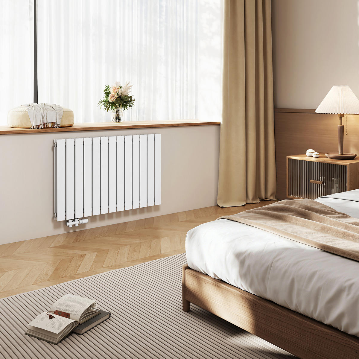 HEIZKÖRPER Flachheizkörper Weiß 63/100/6,3 cm - Weiß, Metall (100/63/6.3cm) - EMKE