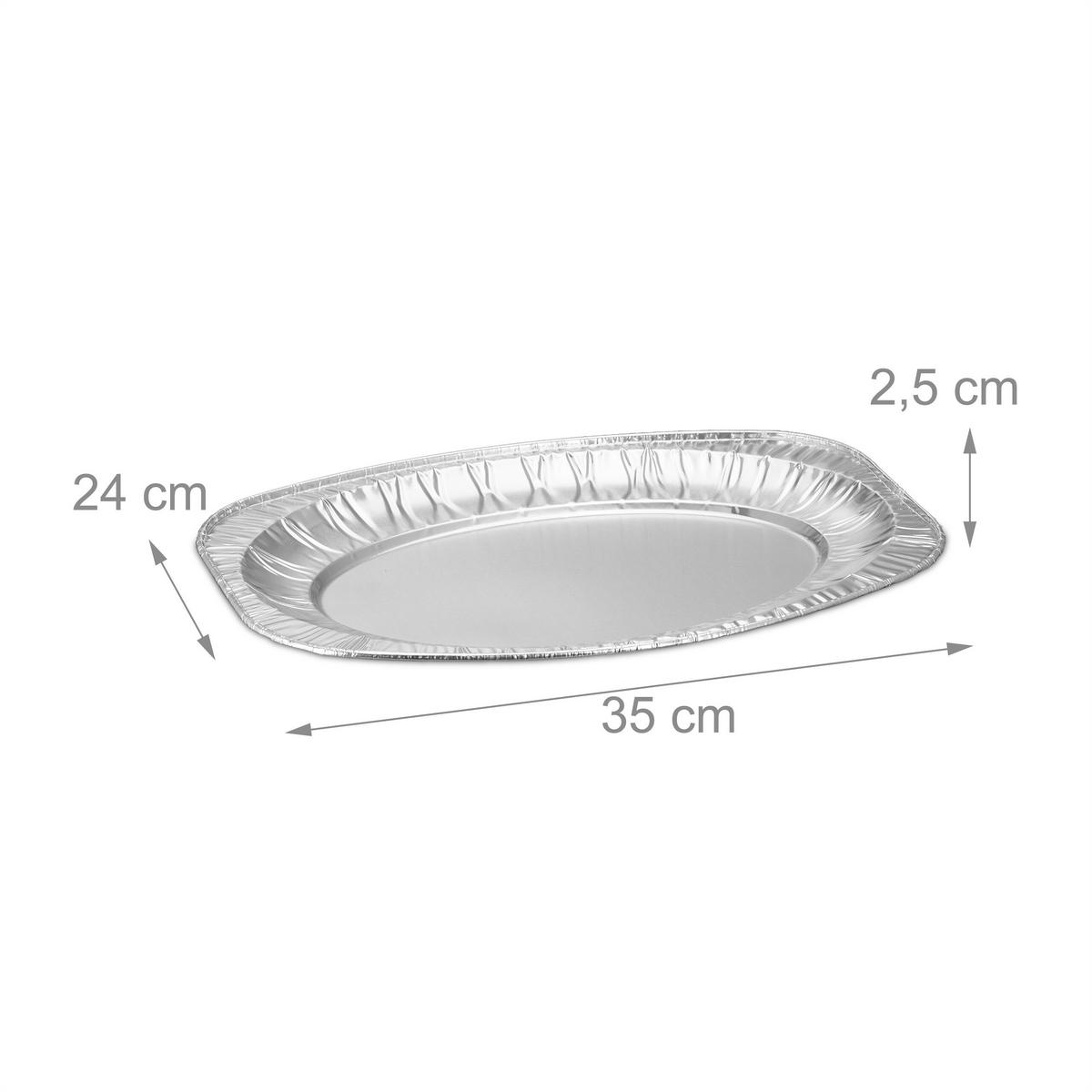 100XSERVIERPLATTEN - Silberfarben, Metall (24/35/2.5cm) - Relaxdays