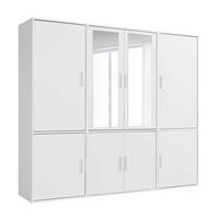 KLEIDERSCHRANK mit Spiegel Der Grenzenlose - Weiß, Holzwerkstoff (210/187/58cm) - Mokebo