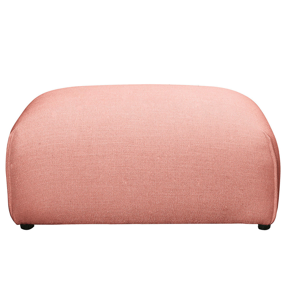 POLSTERHOCKER - Webstoff - Pink/Schwarz, Holz/Buchenholz (93/63/42cm) - home24