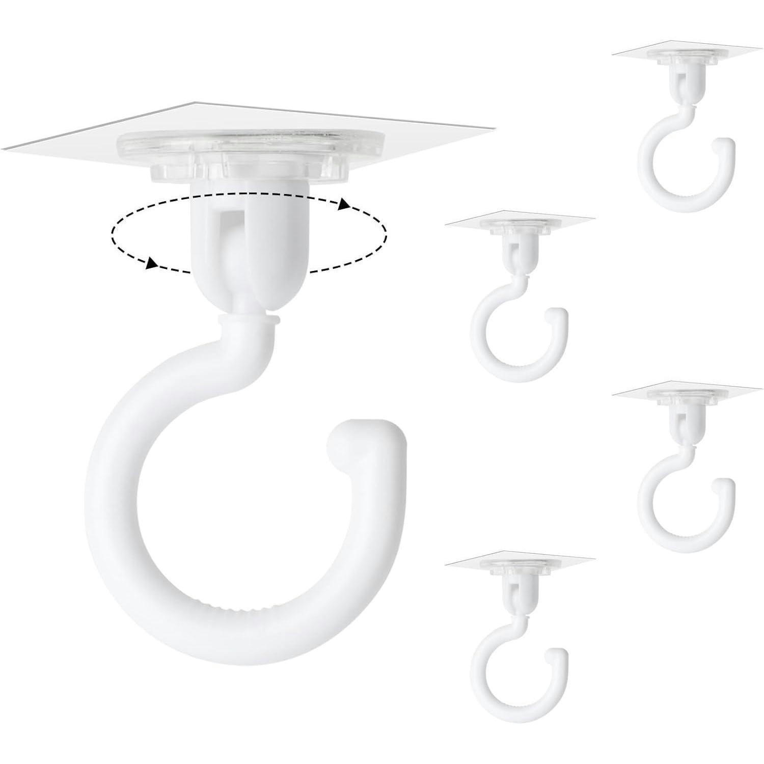 KLEBEHAKEN 4-teiliges Set drehbar transparent - Weiß, Kunststoff (1/1/1cm)