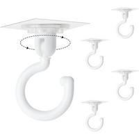 KLEBEHAKEN 4-teiliges Set drehbar transparent - Weiß, Kunststoff (1/1/1cm)