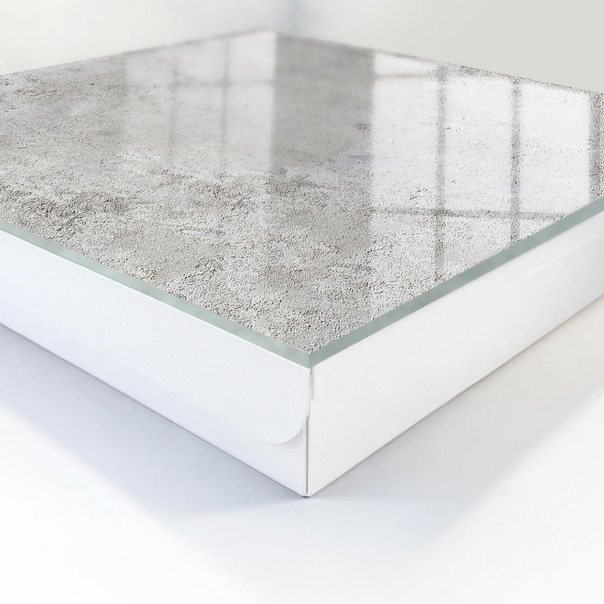 SCHLÜSSELBOX Weiß 30x30 cm – Türöffnung nach rechts - Graue Oberfläche - Grau, Metall (30/30/5cm) - TULUP