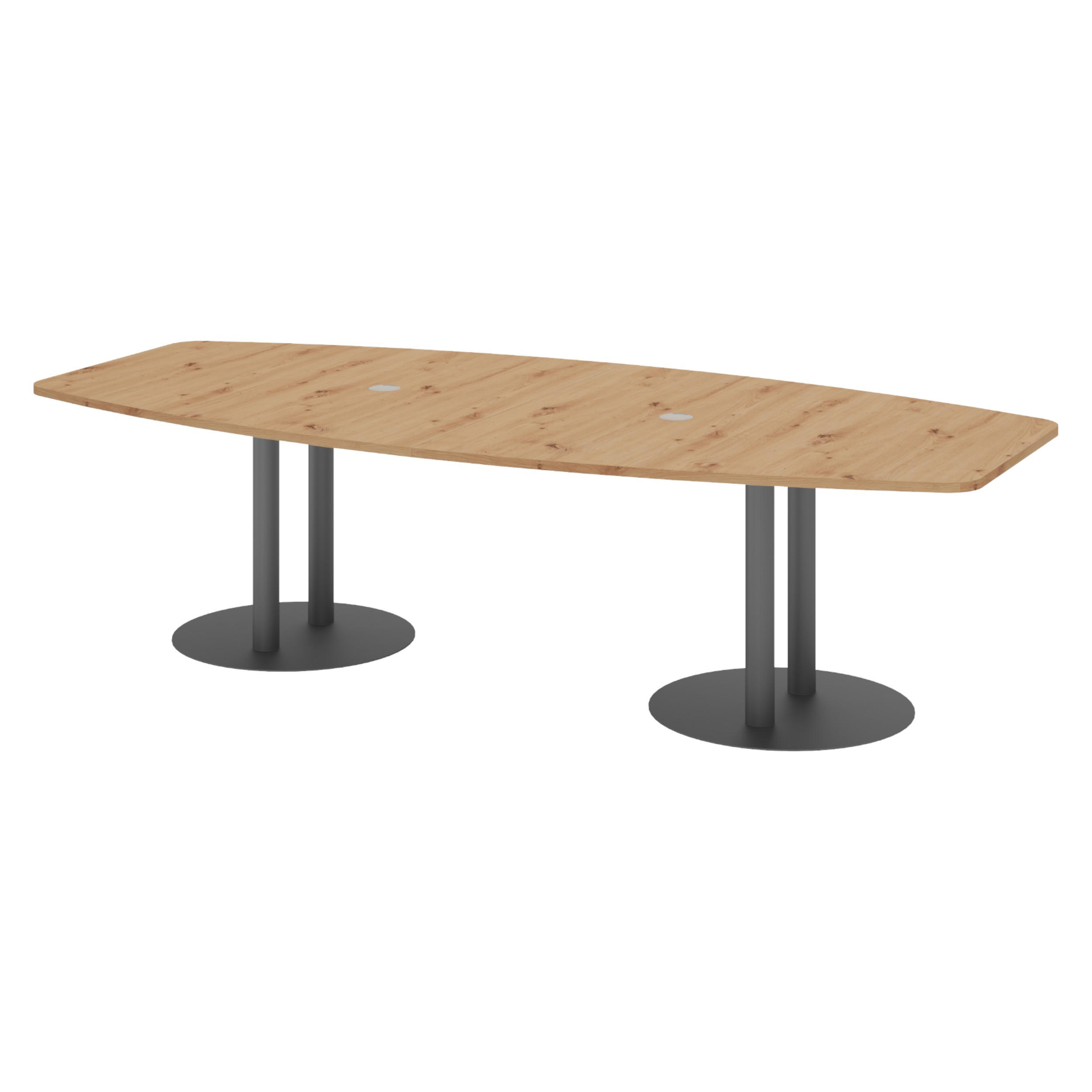 bümö Konferenztisch Wildeiche, Graphit 280x74x130 cm