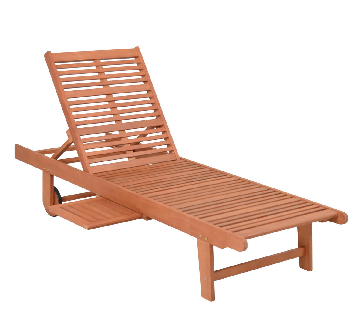 SONNENLIEGE Sano Verstellbar mit Auflage Braun Gartenliege - Braun, Holz (64/89/183cm) - DELUKE