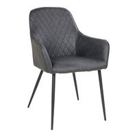 ARMLEHNSTUHL 2er-Set dunkelgrau Kunstleder - Grau, Holzwerkstoff (65/87/57cm) - ebuy24