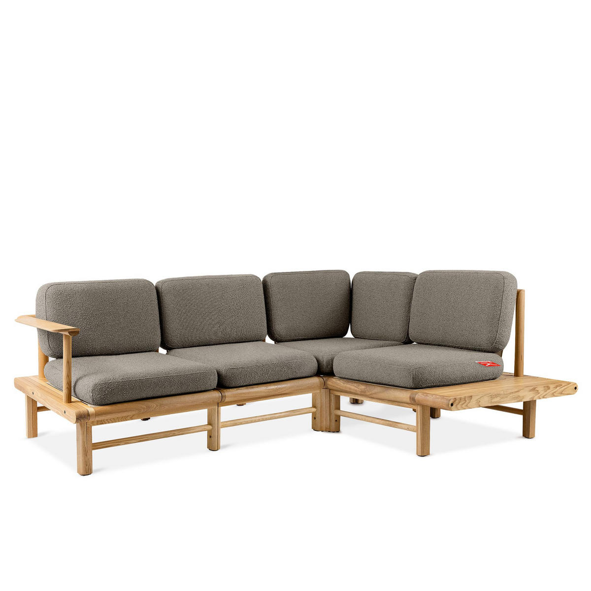 LOUNGESOFA ATREDA rechts - Grau, Holz/Textil (230/74/175cm) - KONSIMO®