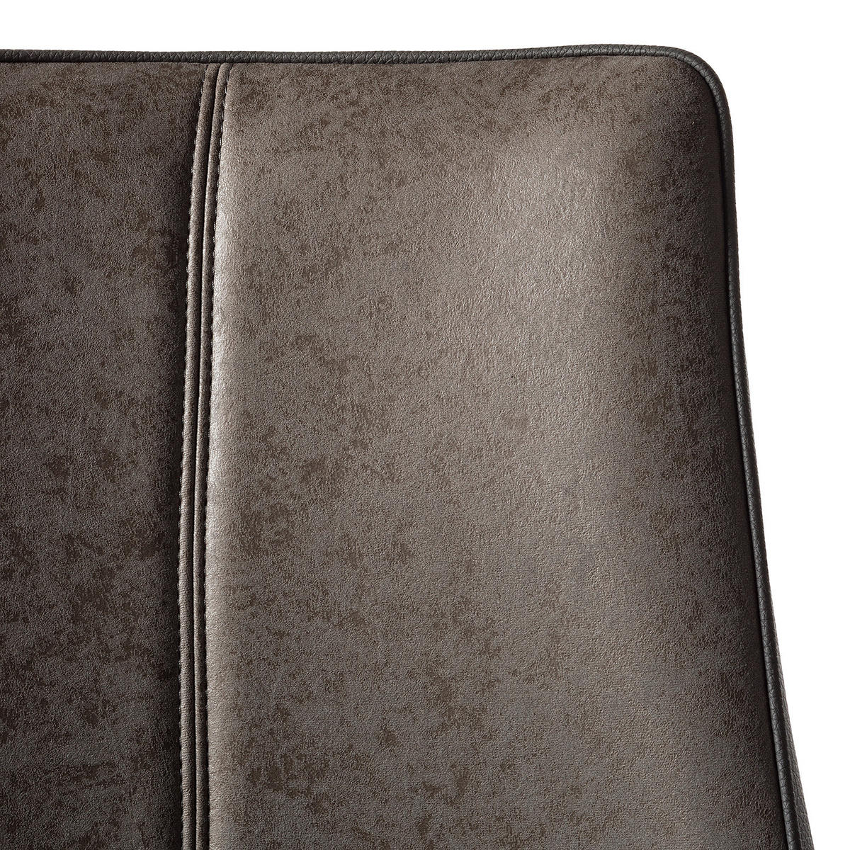 POLSTERSTUHL - 2er-Set - Kunstleder / Edelstahl - Silberfarben/Grau, Kunststoff/Textil (54/87/60cm) - home24