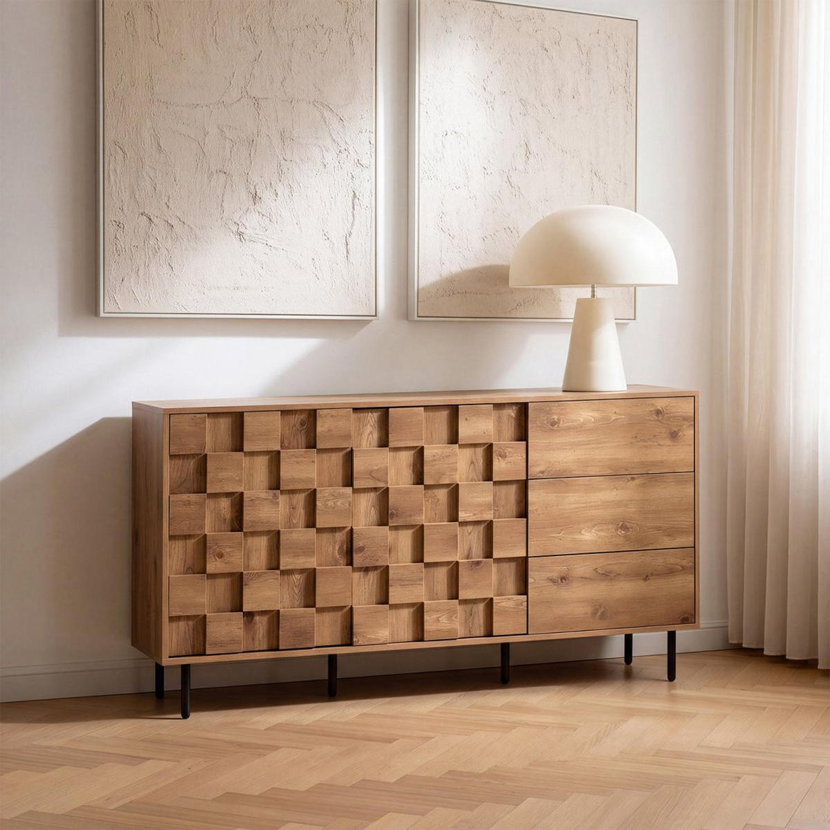 ANRICHTE NIEDRIGE Ivar Natürlich 160 cm x 80 cm - Naturfarben, Holzwerkstoff (160/80/40cm) - Klast Home