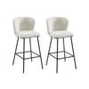 BARHOCKER 2er-Set - Bouclé-Stoff & Metall - Weiß - SENORASE - Weiß, Textil (50/97/54cm) - Vente-Unique
